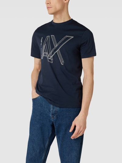 ARMANI EXCHANGE T-Shirt mit Label-Print Marineblau 4