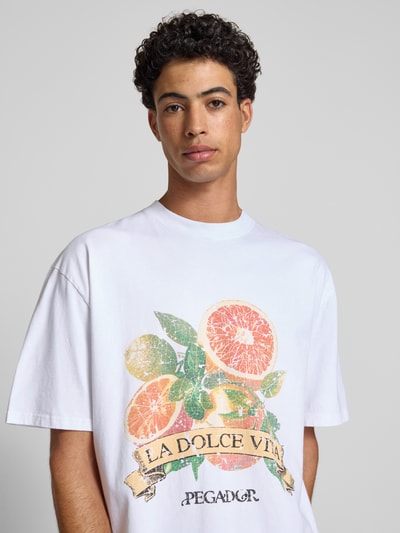 Pegador Oversized T-shirt met labelprint, model 'HULE' Wit - 3