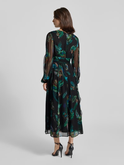 Marc Cain Maxi-jurk met V-hals en tailleband Donkergroen - 5