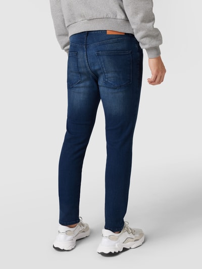 REVIEW Jeansy o kroju skinny fit z zapięciem na guzik i zamek błyskawiczny Ciemnoniebieski 5