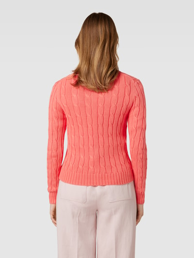 Polo Ralph Lauren Strickpullover aus Baumwolle mit Strukturmuster Modell 'JULIANNA' Hellrot 5