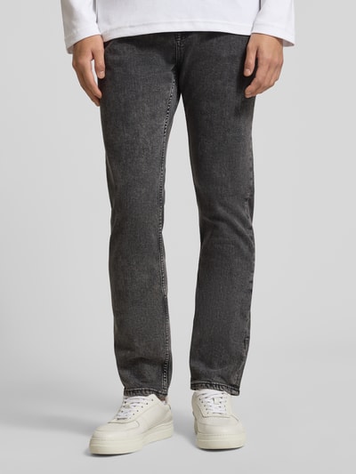 BOSS Orange Straight fit jeans van katoenmix, model 'DELAWARE BO' Donkergrijs - 4