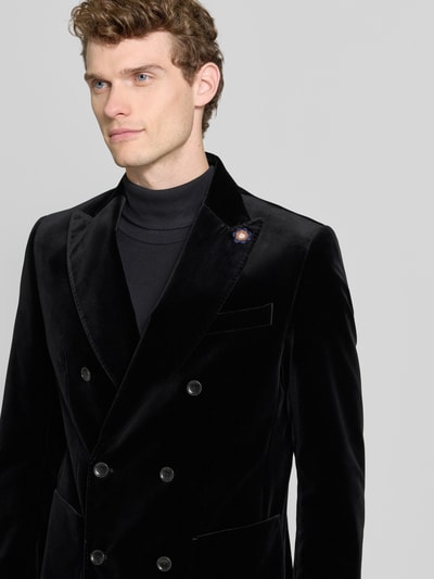 CG - Club of Gents Slim Fit Sakko aus Samt Modell 'Phinix' Black 3