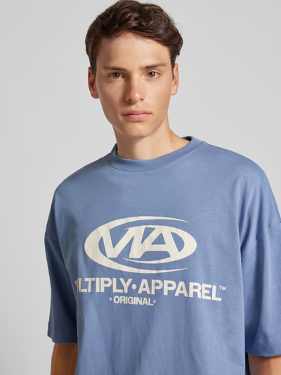 Multiply Apparel Oversized T-shirt met labelprint Blauw - 3