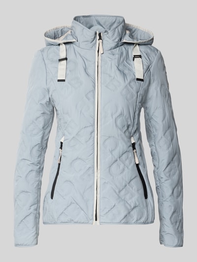 Productfoto, Jacke mit Stehkragen und Reißverschlusstaschen van Gil Bret in lichtblauw, getailleerde pasvorm, katoen, capuchon met tunnelkoord, weerbestendig, zakken met rits, subtiele textuur, 61 cm ruglengte, 37 cm schouderbreedte, 50 cm borstwijdte, 64 cm mouwlengte
