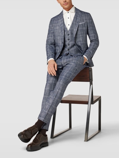 Cinque Gilet met ruitmotief, model 'Vitra' Blauw - 1