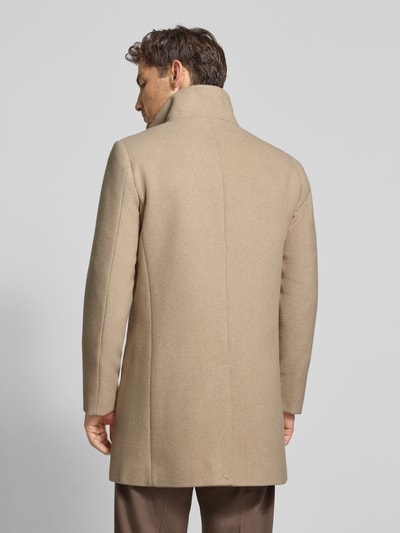 Matinique Lange jas met opstaande kraag, model 'Harvey' Beige - 5