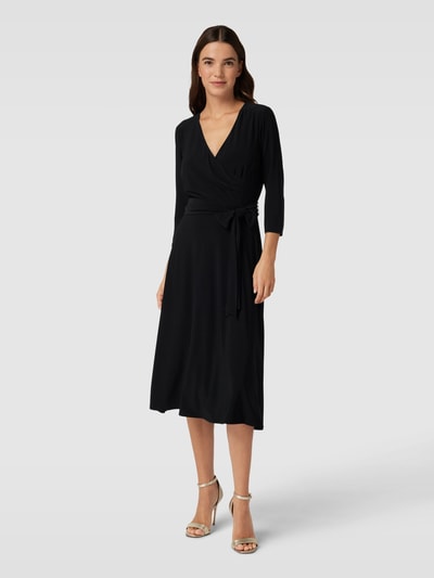 Lauren Ralph Lauren Knielanges Kleid mit V-Ausschnitt Modell 'CARLYNA' Black 4