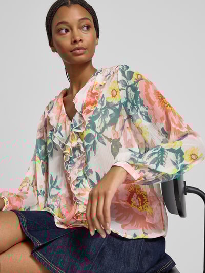 Only Regular fit blouse met volants, model 'MILLA' Offwhite - 3