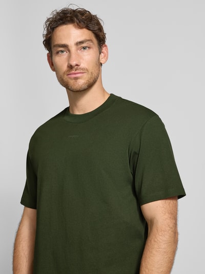 HUGO T-Shirt mit Logo-Print Modell 'Dapolino' Dunkelgruen 3