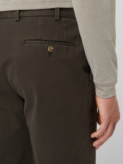 Hiltl Regular fit chino met stretch, model 'Parma' Rietgroen - 3