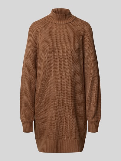 Noisy May Sukienka mini z prążkowanymi wykończeniami model ‘TIMMY’ Orzechowy 2