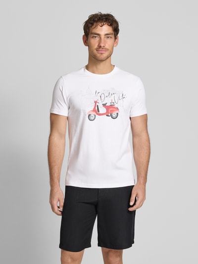 Zeybra T-shirt z nadrukowanym motywem Biały 4