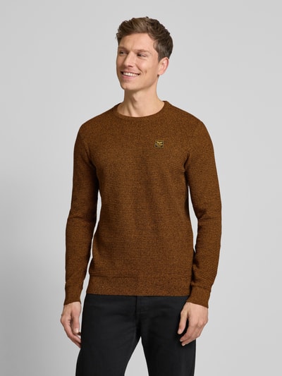 PME Legend Strickpullover mit Label-Patch Orange 4