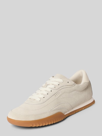 BOSS Ledersneaker mit Label-Prägung Modell 'CARLYNN_LOWP_SDW' Weiss 1