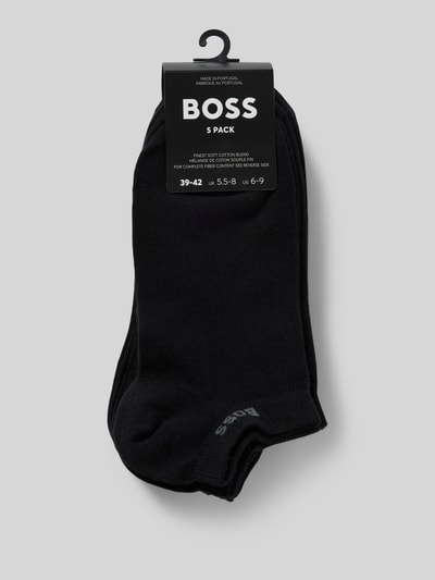 BOSS Sneakersokken met labeldetail in een set van 5 paar Zwart - 3