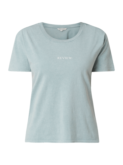 Review Shirt aus Baumwolle mit Logo-Print  Rauchblau 2