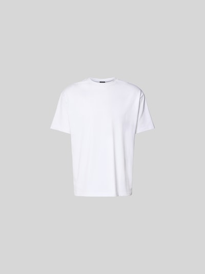 Produktfoto, weißes Relaxed Fit T-Shirt aus reiner Baumwolle von Don´t Waste Culture, runder Ausschnitt, kurzärmelig, neutrale Hintergrundfarbe
