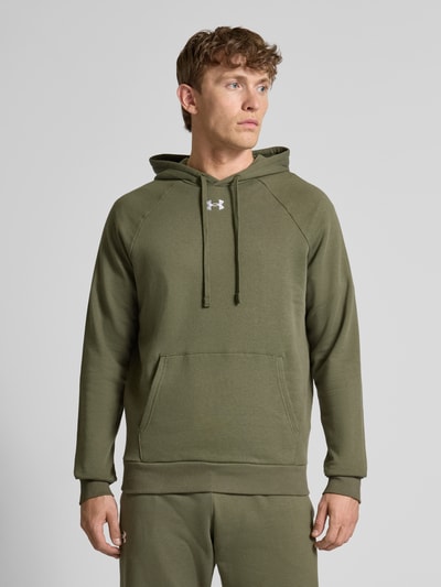 Under Armour Bluza z kapturem, wyhaftowanym logo i kieszenią kangurką Oliwkowy 4