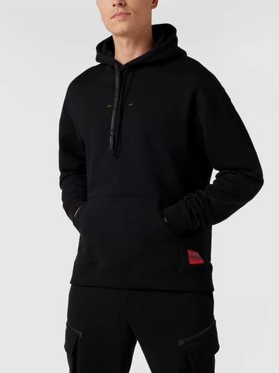 HUGO Hoodie mit Label-Prints Modell 'Dullie' Black 4