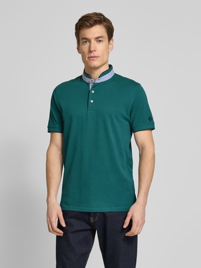 Christian Berg Men Regular Fit Poloshirt mit Stehkragen Metallic Gruen 4