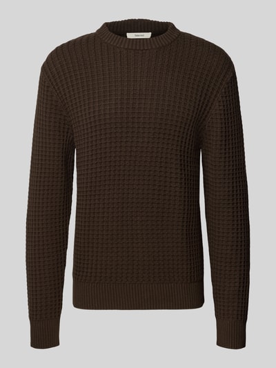 SELECTED HOMME Regular fit gebreide pullover van puur biologisch katoen, model 'TOM' Chocoladebruin - 2