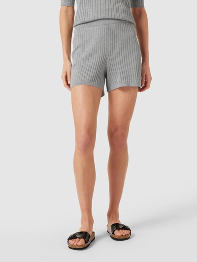 Jake*s Casual Shorts in Strick-Optik Silber Melange 4