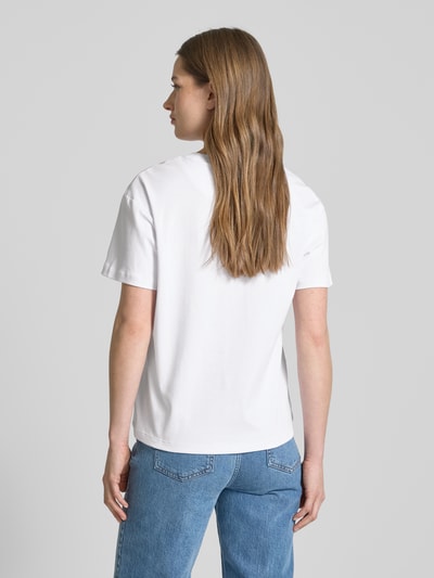 Stefanel T-Shirt mit Rundhalsausschnitt Weiss 5