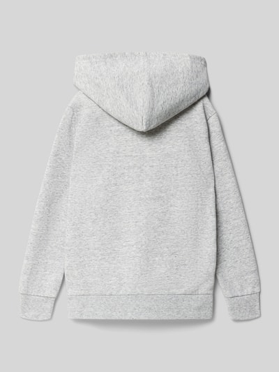 Produktfoto, Hoodie aus Baumwoll-Mix von CHAMPION in Hellgrau mit Kapuze, elastischen Abschlüssen und Känguru-Tasche, Rückansicht