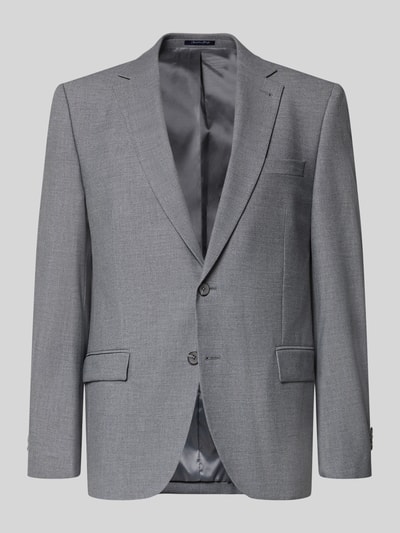 Produktfoto, Regular Fit Sakko mit Viskose-Anteil von Christian Berg Men in Grau, Elastischer-Material-Mix, Reverskragen, Brusttasche, Pattentaschen, Rückenlänge 75 cm, Schulterbreite 48 cm, Ärmellänge 64 cm bei Größe 50