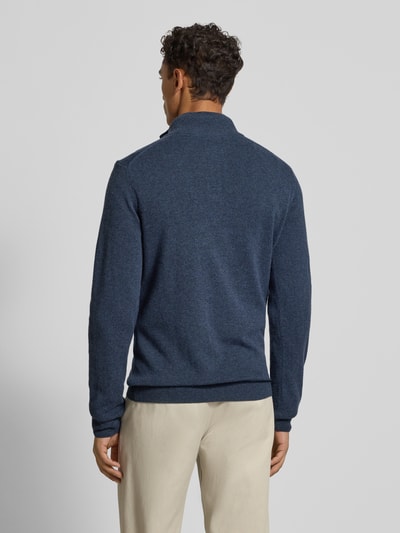 Gant Regular Fit Pullover mit Strick-Optik aus reiner Lammwolle Marine Melange 5