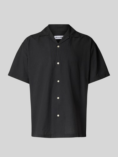 Jack & Jones Regular fit vrijetijdsoverhemd met resortkraag, model 'BREEZE' Zwart - 2