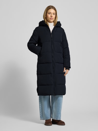 WITHBLACK Płaszcz pikowany z kapturem Ciemnoniebieski 4