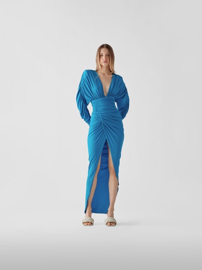 Alexandre Vauthier Maxikleid in Wickel-Optik Blau 1