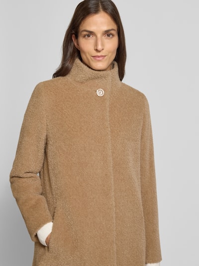 ICONS Cinzia Rocca Wollmantel mit Stehkragen Camel 3