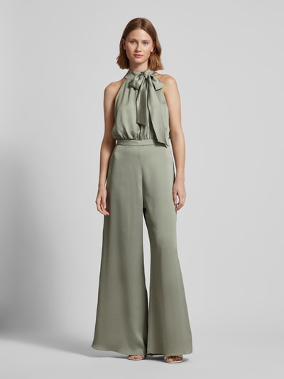 Swing Jumpsuit met strik Rietgroen - 4