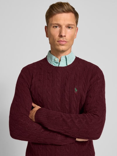 Polo Ralph Lauren Regular fit gebreide pullover van een mix van wol en kasjmier Bordeaux - 3