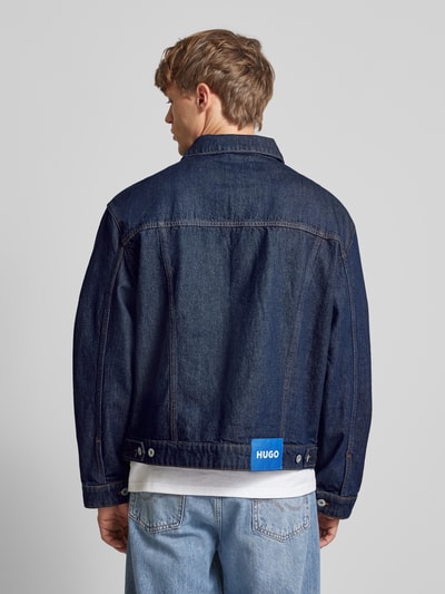 Hugo Blue Jeansjack met kentkraag, model 'Dex' Donkerblauw - 5