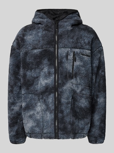REVIEW Fleecejacke mit Reißverschlusstasche und Label-Detail Black 2