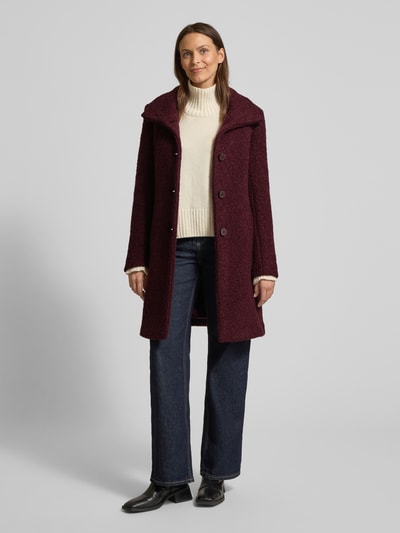 Milo Coats Lange jas met knoopsluiting, model 'LISETTE' Bordeaux - 1