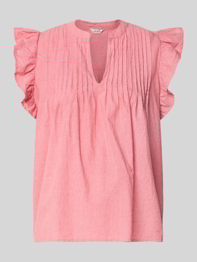 mbyM Regular Fit Blusentop mit gelegten Falten Modell 'Gemala' Rot 2