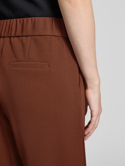 Zero Stoffen broek met achterzakken Middenbruin - 3