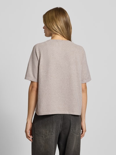 Pieces Regular Fit Cardigan mit 1-Knopf-Verschluss Modell 'BREE' Taupe Melange 5