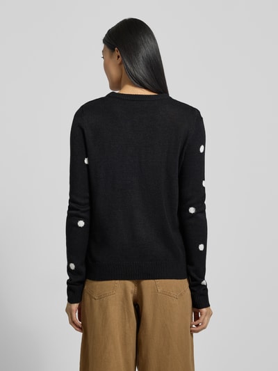 Vero Moda Regular fit kersttrui met paillettenmotief, model 'TINSEL' Zwart - 5