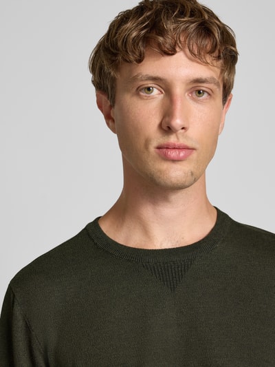 Blend Strickpullover mit Rundhalsausschnitt Modell 'Bruton' Oliv 3