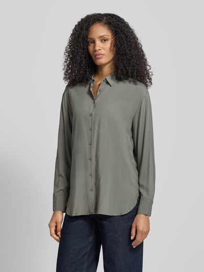 Christian Berg Woman Regular fit overhemdblouse met knoopsluiting Olijfgroen - 4