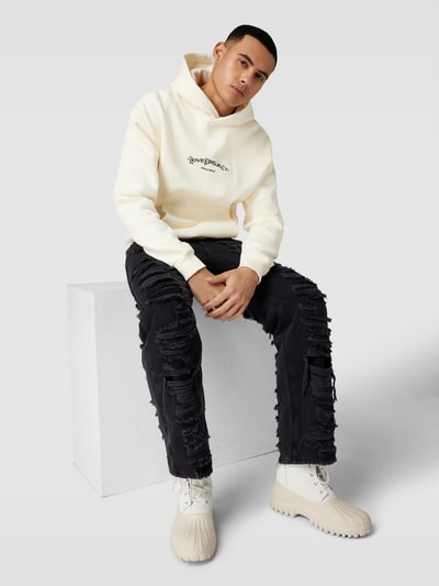 Multiply Apparel Oversized Hoodie mit Statement-Print Offwhite 1