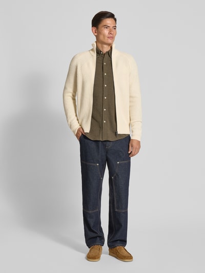 Forét Strickjacke aus Wolle mit Stehkragen Modell 'DELTA' Offwhite 1