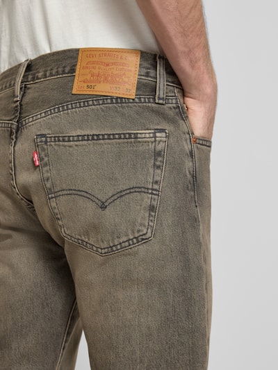Levi's® Wide Leg Fit Jeans aus reiner Baumwolle Modell '501®' Mittelbraun 3