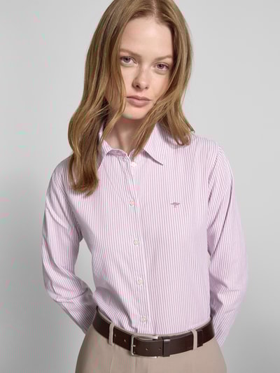 Fynch-Hatton Regular fit overhemdblouse met logostitching Rosé - 3